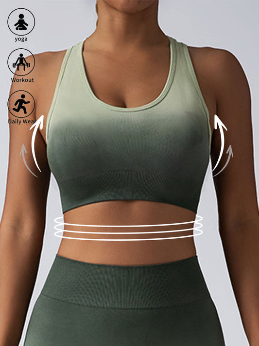 BreviBra High Impact Sports Bra for Women – Racerback Running Bra, Workout Crop Tank Top, Longline Push-Up Support