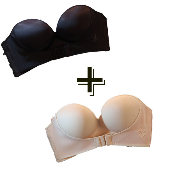 BreviBra Anti-Glare One-Piece Strapless Bra – Seamless Look, Push-Up Support, Rear Closure