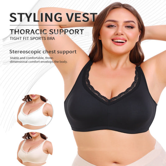 BreviBra Full Cup Plus-Size Thin Bra – Breast Holding Support Underwear for Women (S–6XL, 3/4 Cup)