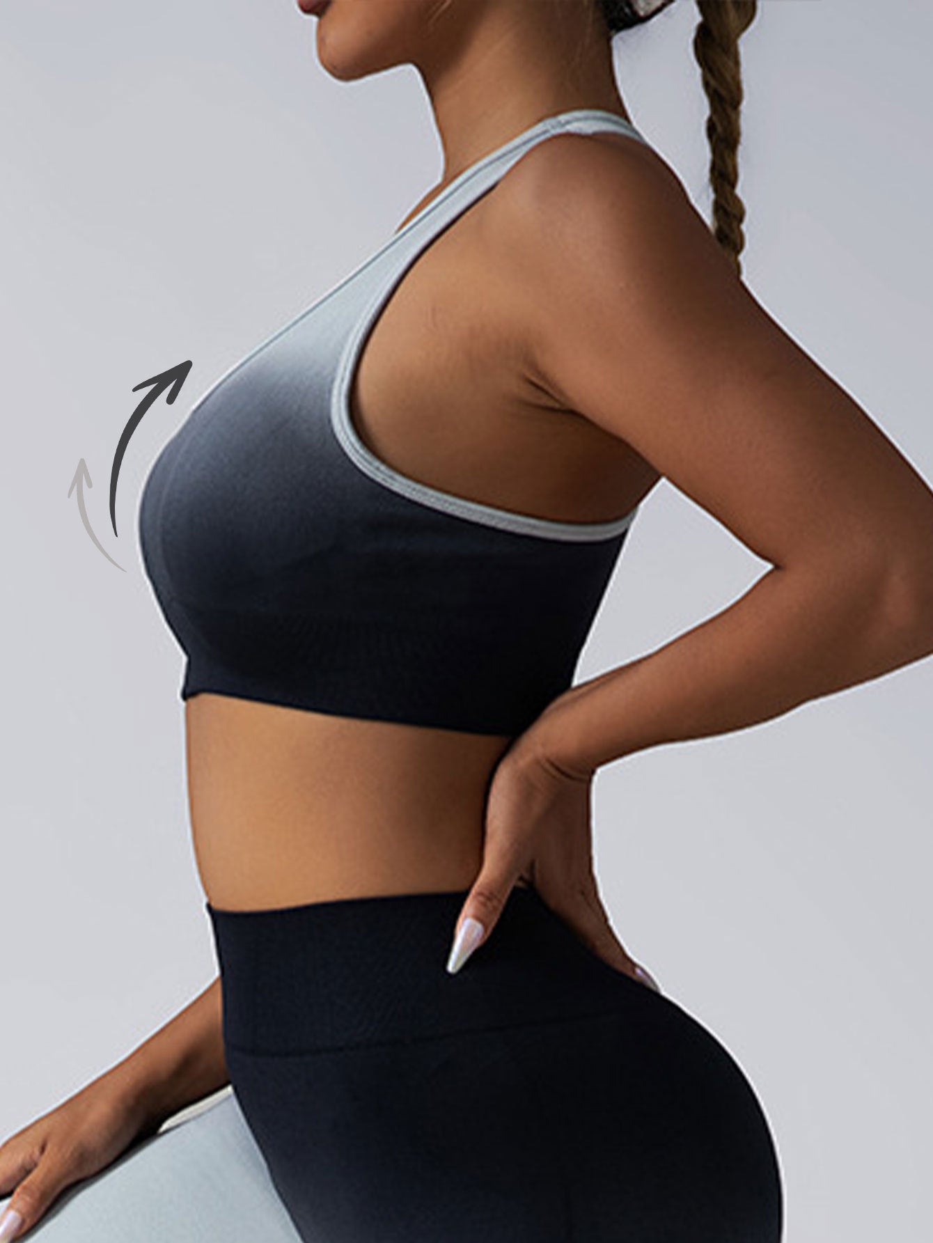 BreviBra High Impact Sports Bra for Women – Racerback Running Bra, Workout Crop Tank Top, Longline Push-Up Support